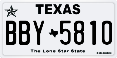 TX license plate BBY5810