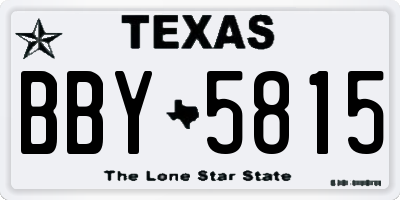TX license plate BBY5815