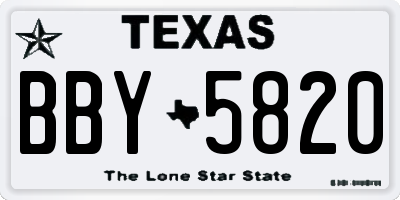 TX license plate BBY5820