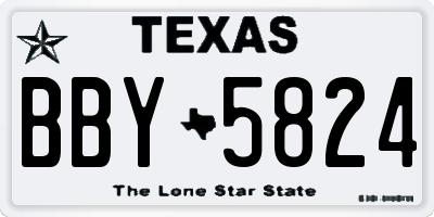 TX license plate BBY5824