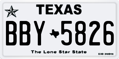 TX license plate BBY5826