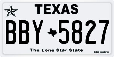TX license plate BBY5827