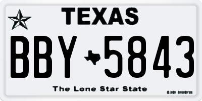 TX license plate BBY5843