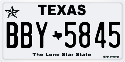 TX license plate BBY5845