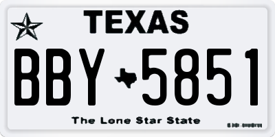 TX license plate BBY5851