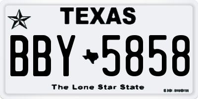 TX license plate BBY5858