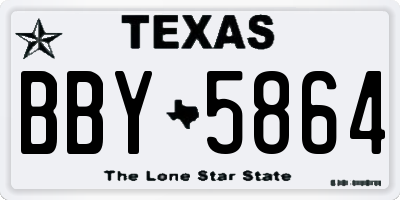 TX license plate BBY5864