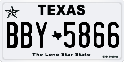 TX license plate BBY5866