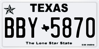 TX license plate BBY5870