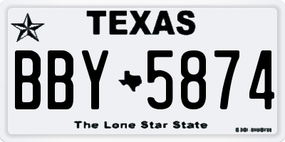 TX license plate BBY5874