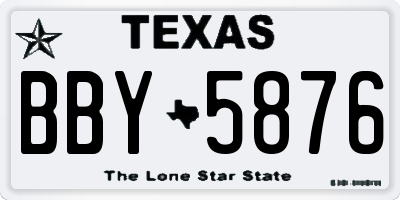 TX license plate BBY5876