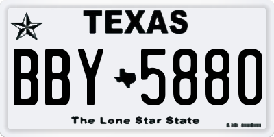 TX license plate BBY5880