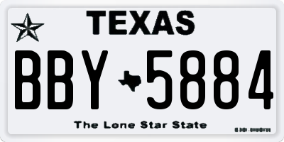 TX license plate BBY5884
