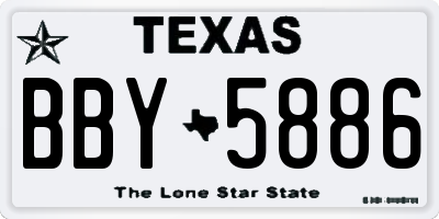 TX license plate BBY5886