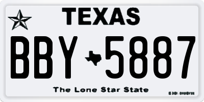 TX license plate BBY5887