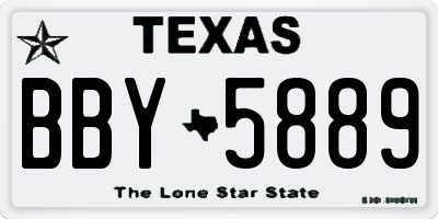 TX license plate BBY5889