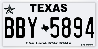 TX license plate BBY5894