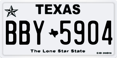 TX license plate BBY5904