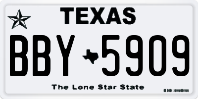 TX license plate BBY5909