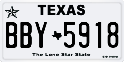 TX license plate BBY5918