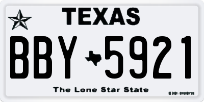 TX license plate BBY5921