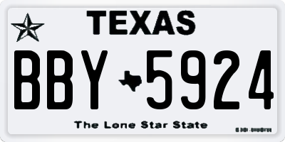 TX license plate BBY5924
