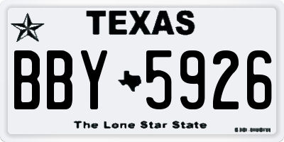 TX license plate BBY5926
