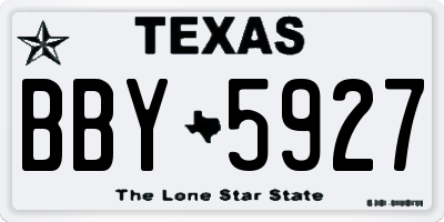 TX license plate BBY5927