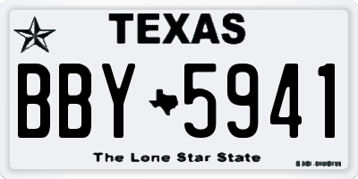 TX license plate BBY5941