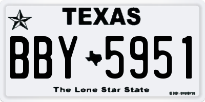 TX license plate BBY5951