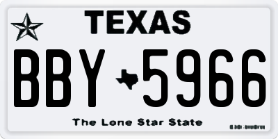 TX license plate BBY5966