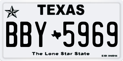 TX license plate BBY5969