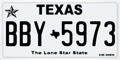 TX license plate BBY5973