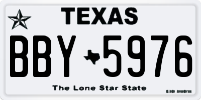 TX license plate BBY5976