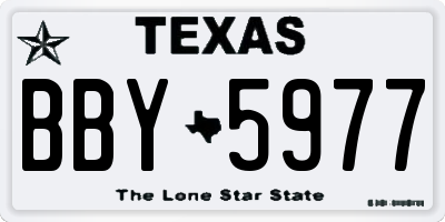 TX license plate BBY5977