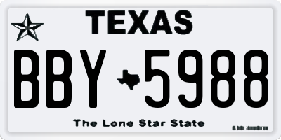 TX license plate BBY5988