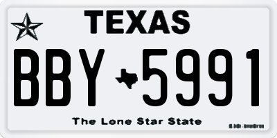 TX license plate BBY5991