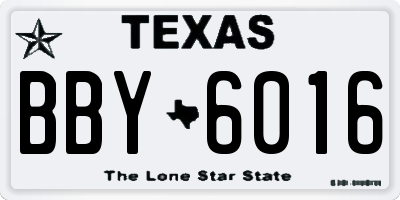 TX license plate BBY6016