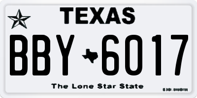 TX license plate BBY6017