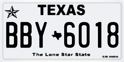 TX license plate BBY6018