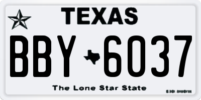 TX license plate BBY6037