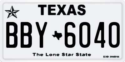 TX license plate BBY6040