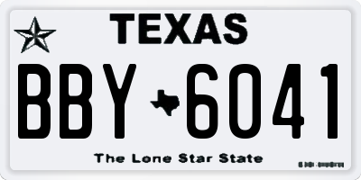 TX license plate BBY6041