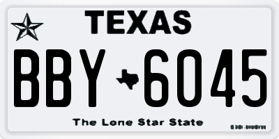 TX license plate BBY6045
