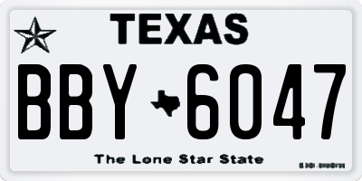 TX license plate BBY6047