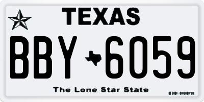 TX license plate BBY6059
