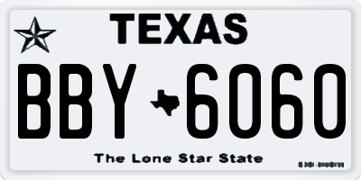 TX license plate BBY6060