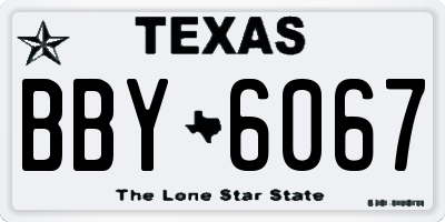 TX license plate BBY6067