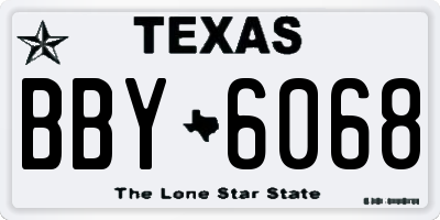 TX license plate BBY6068