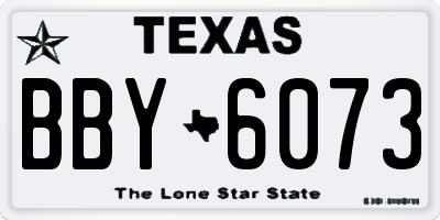 TX license plate BBY6073